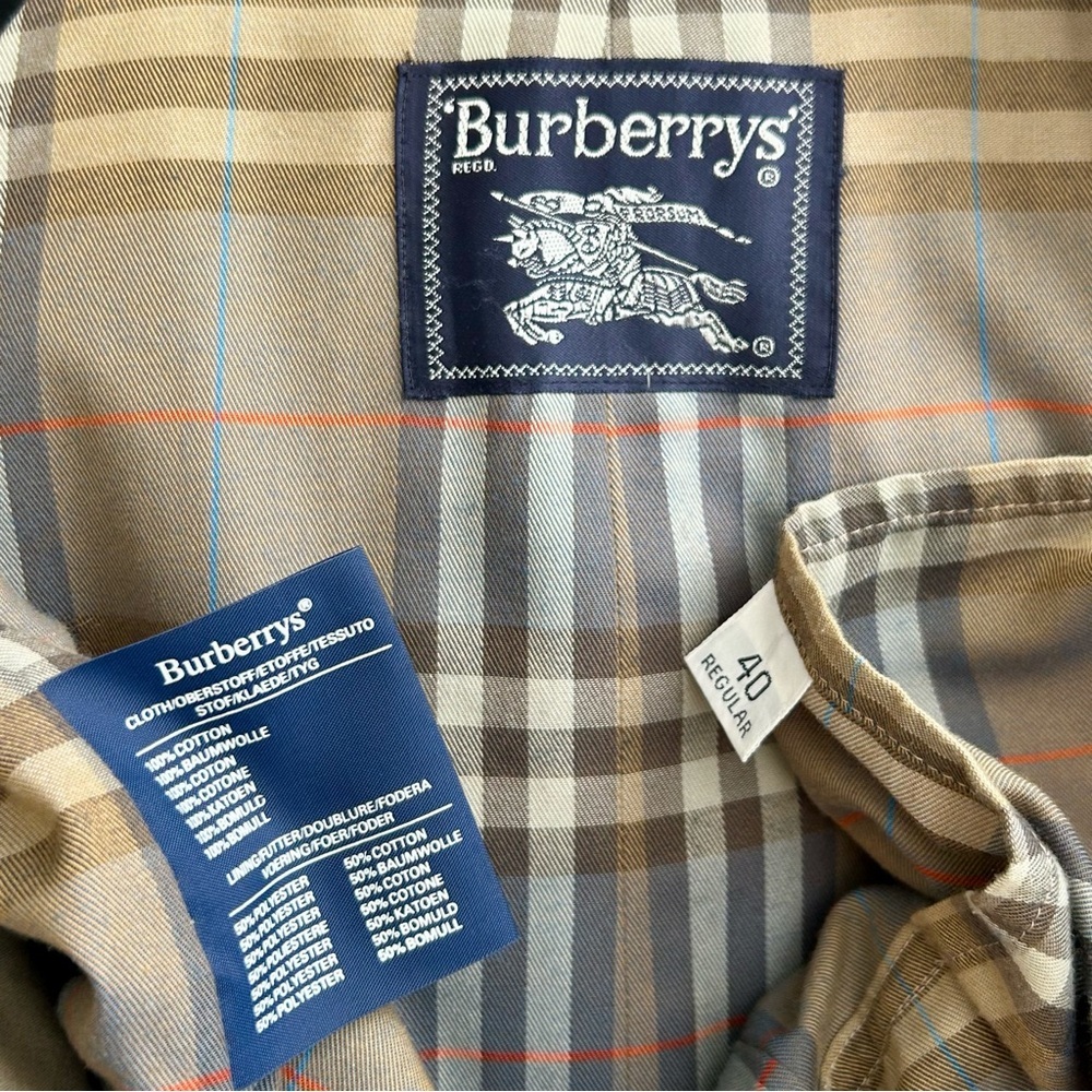 Vintage Burberry Wool Westminster Heritage Trench Coat Removable Wool Lining 40R